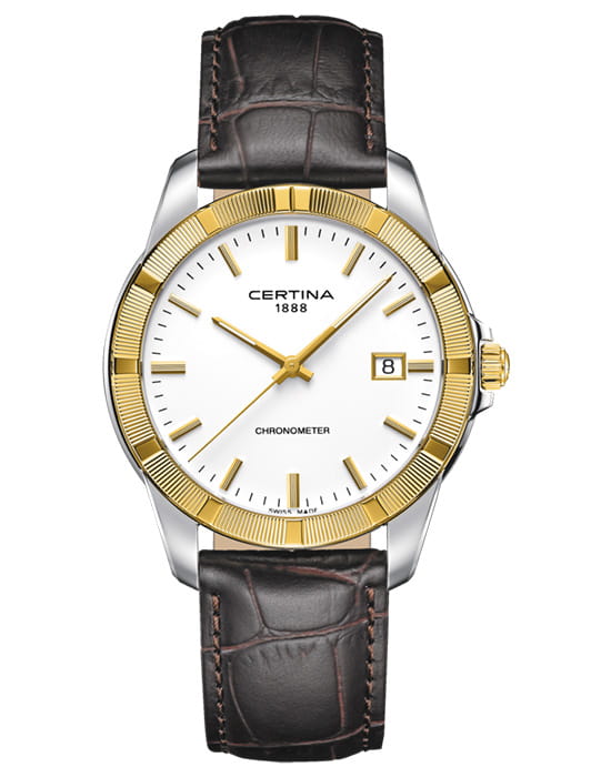 Certina Certina DS Jubile C902.451.46.011.00  C9024514601100 кварцевые мужские часы белый циферблат, браслет кожаный — вид спереди